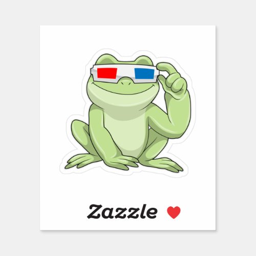 Frog with Glasses Sticker