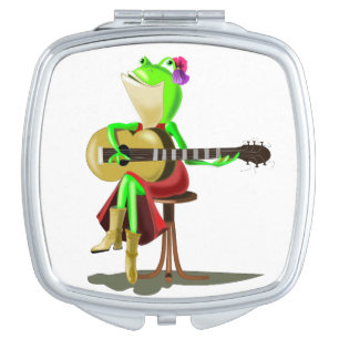 Frog with Guitar Compact Mirror