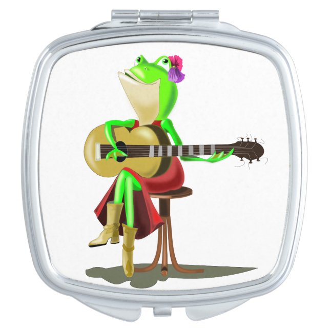 Frog with Guitar Compact Mirror (Front)