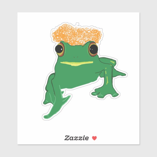 Frog with Hair Sticker (Sheet)