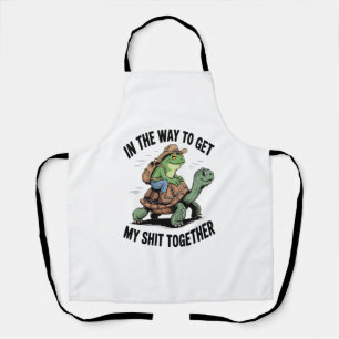 Frog with Hat Riding Turtle Apron