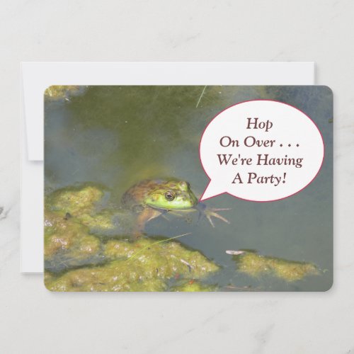 FROG WITH HEAD POPPED UP OUT OF WATER INVITATION