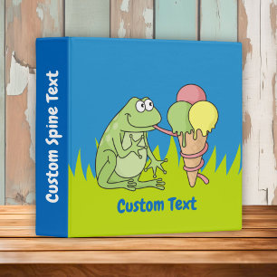 Frog with Icecream 3 Ring Binder
