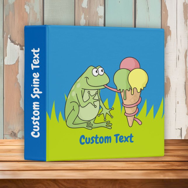 Frog with Icecream 3 Ring Binder (Creator Uploaded)