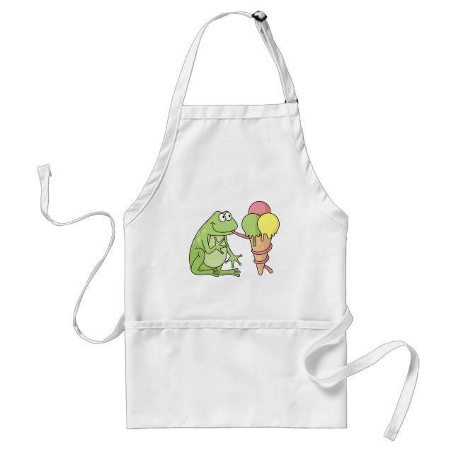 Frog with Icecream Adult Apron (Front)