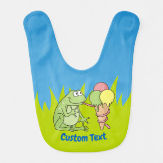 Frog with Icecream Baby Bib