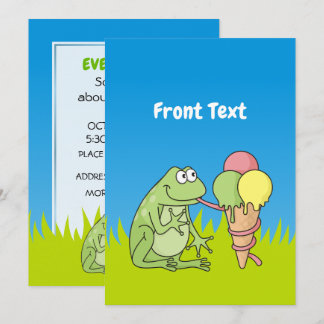 Frog with Icecream Invitation