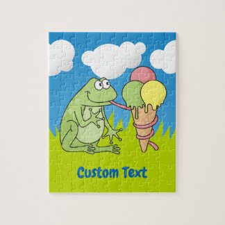 Frog with Icecream Jigsaw Puzzle