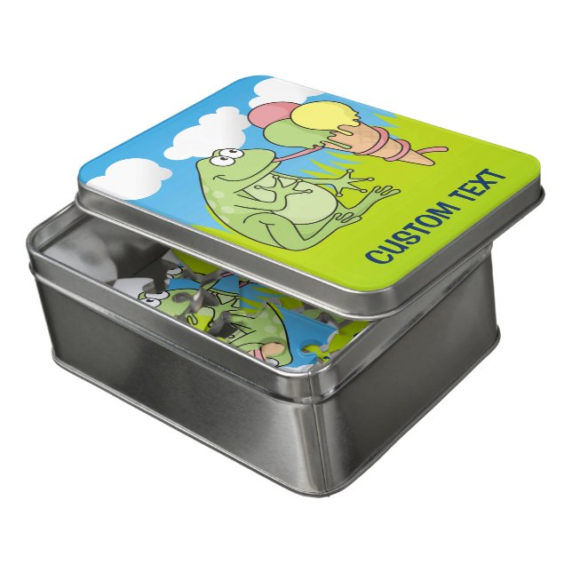 Frog with Icecream Jigsaw Puzzle (Lid Open)
