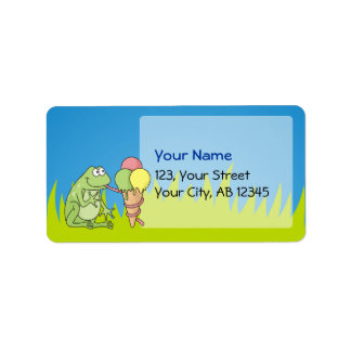 Frog with Icecream Label