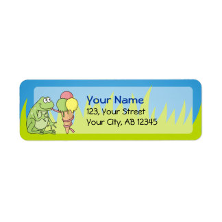 Frog with Icecream Label
