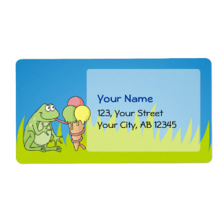 Frog with Icecream Label