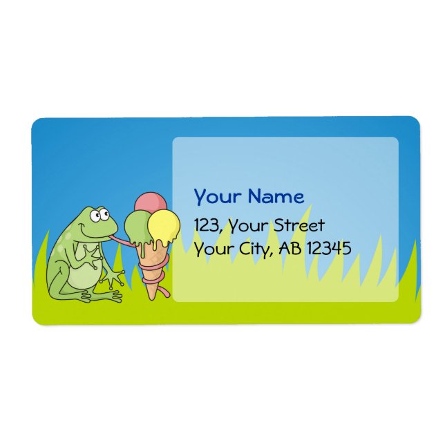 Frog with Icecream Label (Front)