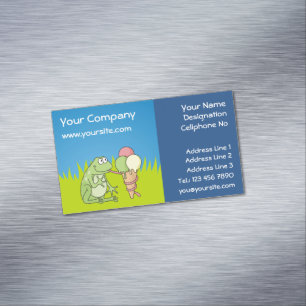 Frog with Icecream Magnetic Business Card