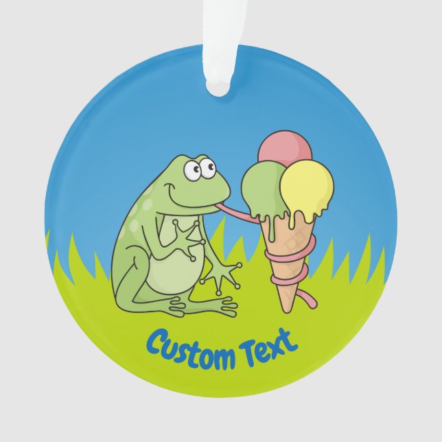 Frog with Icecream Ornament (Front)