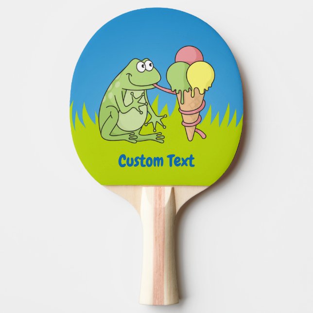 Frog with Icecream Ping Pong Paddle (Front)