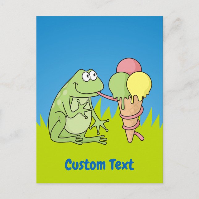 Frog with Icecream Postcard (Front)