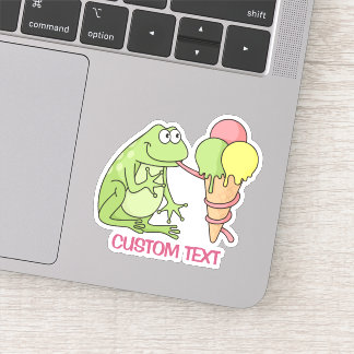 Frog with Icecream Sticker