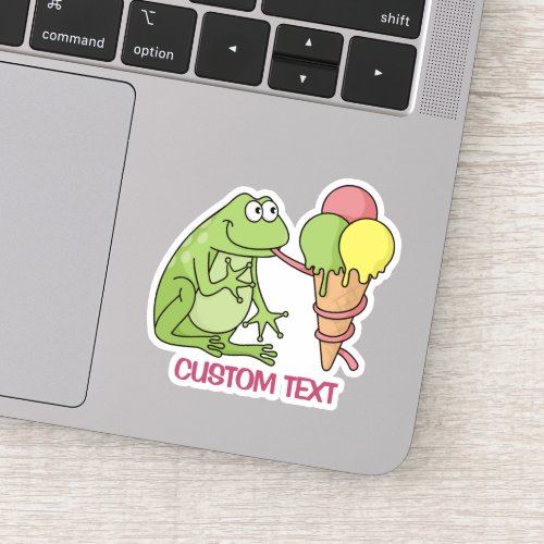 Frog with Icecream Sticker