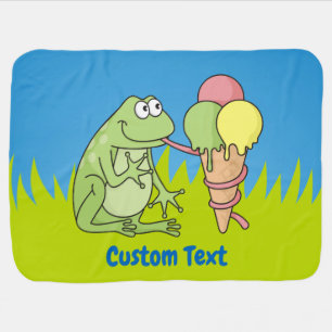 Frog with Icecream Swaddle Blanket