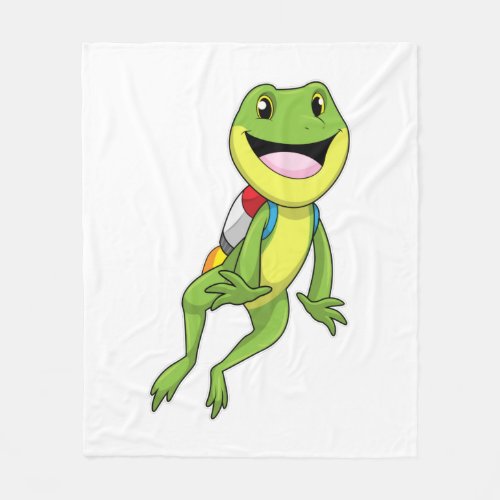 Frog with Jetpack Fleece Blanket