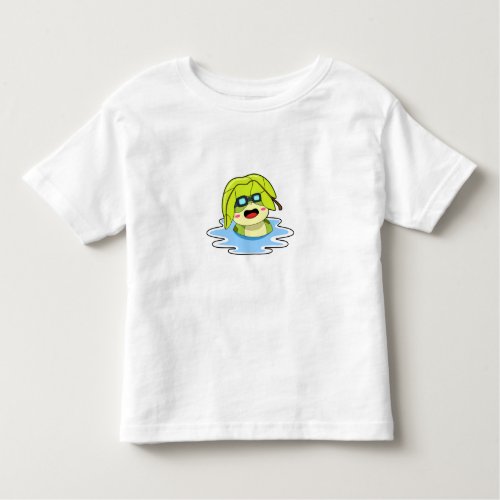 Frog with Leaf at Swimming Toddler T_shirt