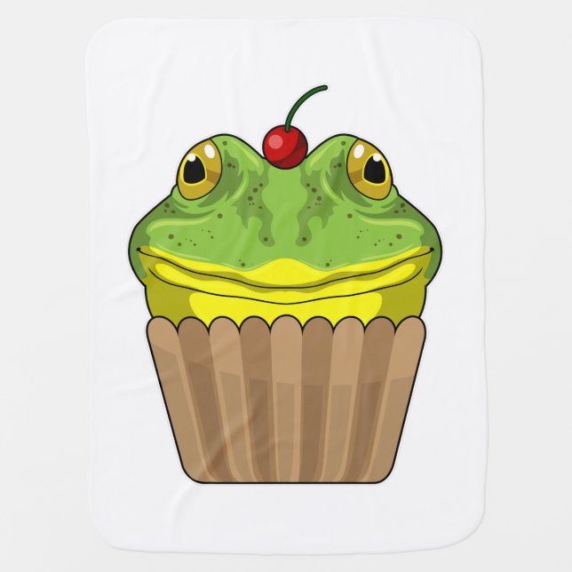 Frog with Muffin Baby Blanket (Front)