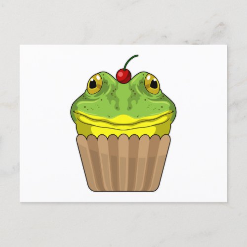 Frog with Muffin Postcard