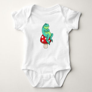 Frog with Mushroom Baby Bodysuit