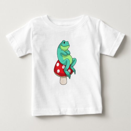 Frog with Mushroom Baby T_Shirt