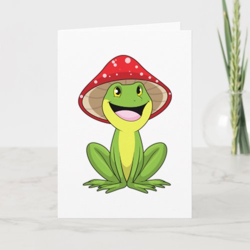 Frog with Mushroom Card