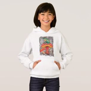 Frog with mushroom  Cottagecore style design Hoodie