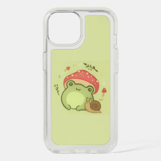 Frog with mushroom hat iPhone 15 case