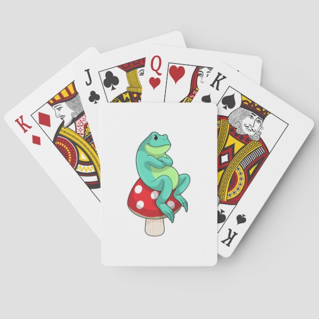 Frog with Mushroom Poker Cards (Back)