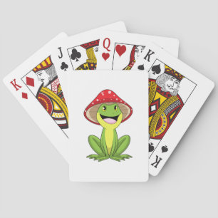 Frog with Mushroom Poker Cards