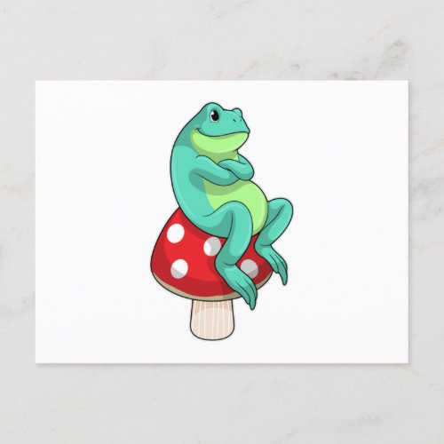 Frog with Mushroom Postcard