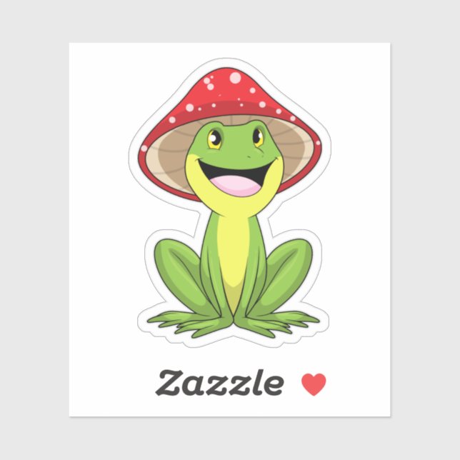 Frog with Mushroom Sticker (Sheet)