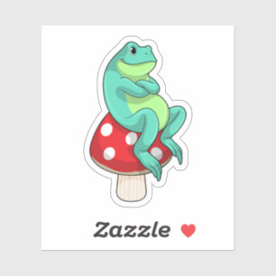 Frog with Mushroom Sticker