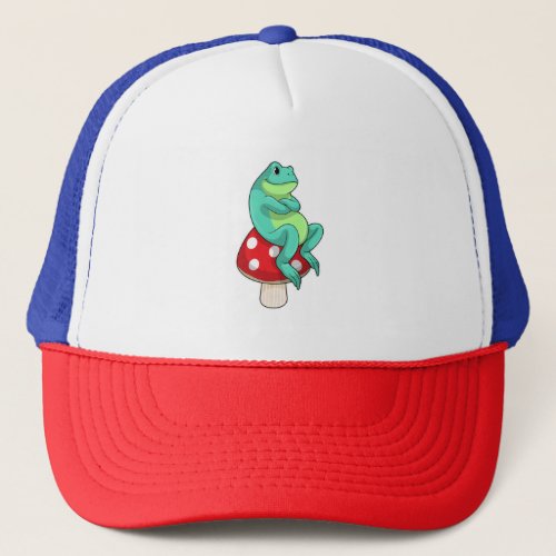Frog with Mushroom Trucker Hat