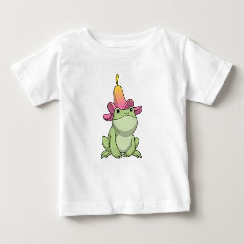 Frog with Plumeria Baby T_Shirt