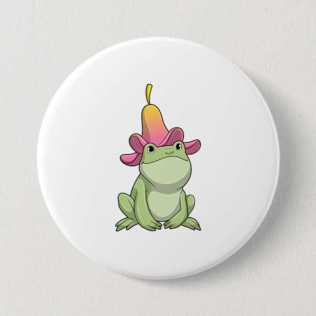 Frog with Plumeria Button (Front)