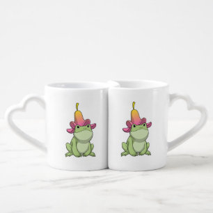 Frog with Plumeria Coffee Mug Set