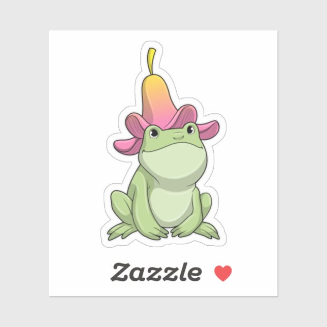 Frog with Plumeria Sticker (Sheet)