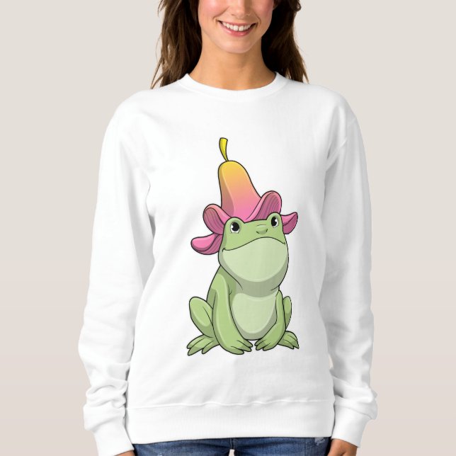 Frog with Plumeria Sweatshirt (Front)