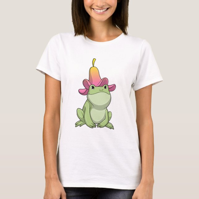 Frog with Plumeria T-Shirt (Front)
