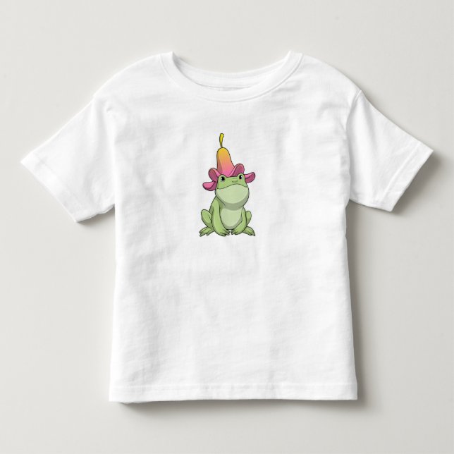 Frog with Plumeria Toddler T-shirt (Front)