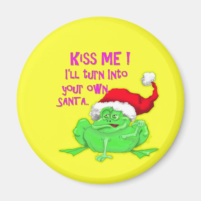 Frog with Santa hat Funny saying Magnet (Front)