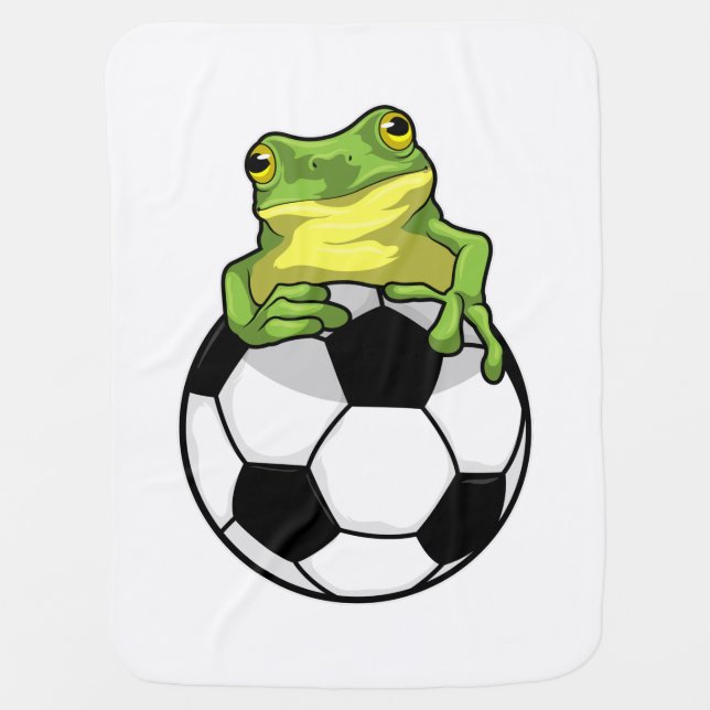 Frog with Soccer ball Baby Blanket (Front)