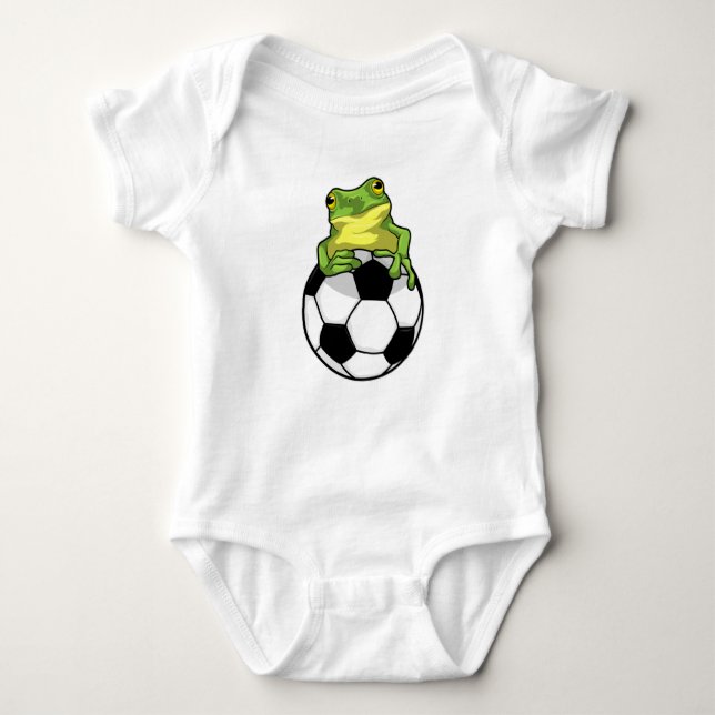 Frog with Soccer ball Baby Bodysuit (Front)