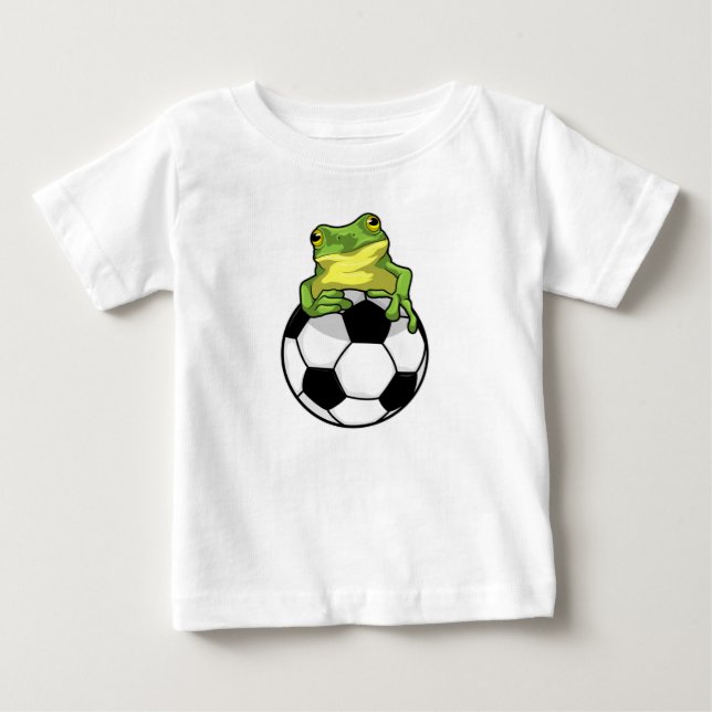 Frog with Soccer ball Baby T-Shirt (Front)
